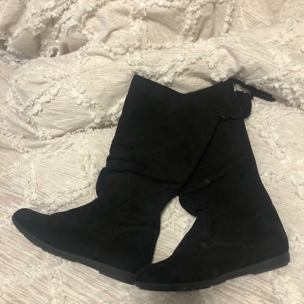 black tall boots